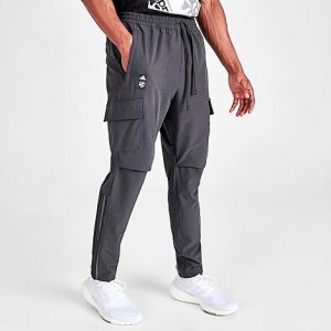 Adidas Team Men&apos;s adidas FC Cincinnati Soccer Cargo Travel Pants in Black/Utility Black Size Large Polyester/Knit - 5768200