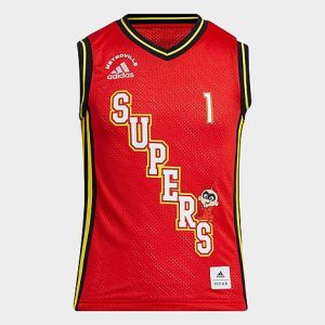 Adidas Toddler and Little Kids&apos; Metroville Basketball Jersey in Red/Vivid Red Size 4 T Polyester/Jersey - 5887732