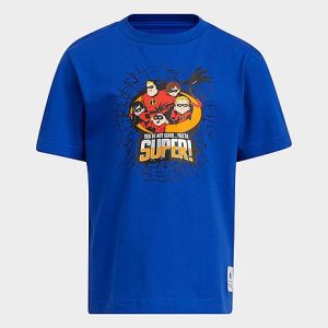 Adidas Toddler and Little Kids&apos; Incredibles Basketball T-Shirt in Blue/Bold Blue Size XS 100% Cotton/Jersey - 5887725