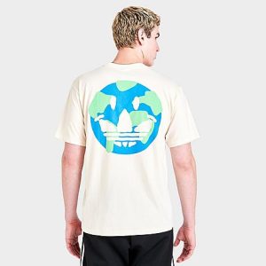 Adidas Men&apos;s Originals Happy Earth Graphic Short-Sleeve T-Shirt in Off-White/Non-Dyed Size 2XL Cotton - 5808873