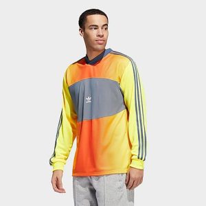 Adidas Men&apos;s Originals Goalkeeper Jersey in Orange/Yellow/Beam Yellow Size XL Polyester/Knit/Plastic - 5887844