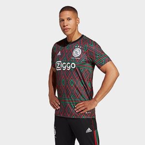 Adidas Men&apos;s Ajax Amsterdam x Daily Paper Pre-Match Soccer Jersey in Black/Black Size 2XL - 5887937