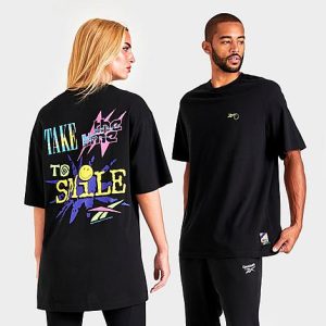Reebok x Smiley Graphic T-Shirt in Black/Black Size Small 100% Cotton/Jersey - 5791130