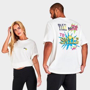 Reebok x Smiley Graphic T-Shirt in White/White Size Large 100% Cotton/Jersey - 5791137