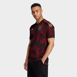 Adidas Men&apos;s Germany 22 Away Soccer Jersey in Red/Black/Black Size XL Polyester/Plastic/Jersey - 5888015