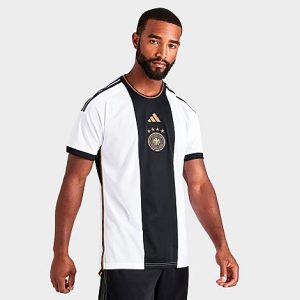 Adidas Men&apos;s Germany 22 Home Soccer Jersey in White/White Size Medium Polyester/Plastic/Jersey - 5831430