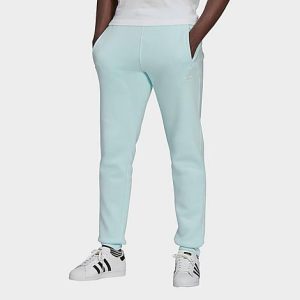 Adidas Men&apos;s Originals Adicolor Essentials Trefoil Pants in Blue/Almost Blue Size Medium Cotton/Polyester/Fleece - 5867502