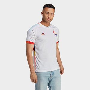 Adidas Men&apos;s Belgium 22 Away Soccer Jersey in White/White Size 2XL Polyester/Plastic/Jersey - 5887893