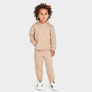 Adidas Kids&apos; Toddler Originals Adicolor Hoodie And Jogger Pants Set in Beige/Magic Beige Size 4 T Cotton/Polyester/Fleece - 5808715