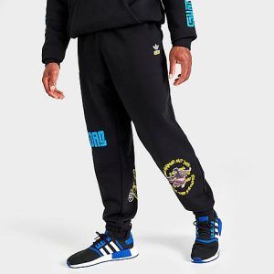 Adidas Men&apos;s Originals Unite Graphics Jogger Sweatpants in Black/Black Size 2XL Cotton/Polyester/Fleece - 5831578