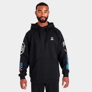 Adidas Men&apos;s Originals Graphics Unite Hoodie in Black/Black Size XL Cotton/Polyester/Fleece - 5831587