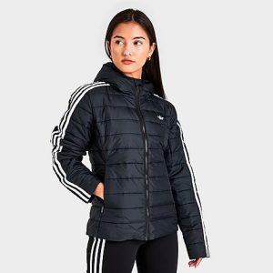 Adidas Women&apos;s Originals Puffer Jacket in Black/Black Size XL Polyester/Fleece - 5808201