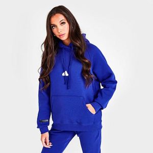 Adidas Sportswear Oversized Hooded Sweatshirt in Blue/Semi Lucid Blue Size XL Cotton/Polyester/Fleece - 5834184