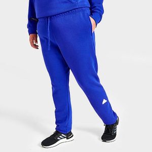 Adidas Women&apos;s New Sportswear Logo Fleece Jogger Pants (Plus Size) in Blue/Semi Lucid Blue Size 3XL Cotton/Polyester/Fleece - 5834486