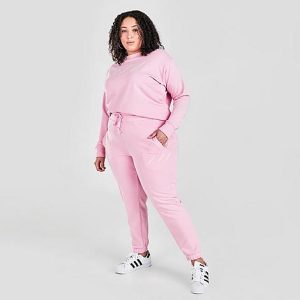 Adidas Women&apos;s Originals Triple Logo Track Pants (Plus Size) in Pink/True Pink Size 3XL Cotton/Polyester - 5767577