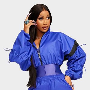 Reebok Women&apos;s Cardi B Woven Crop Jacket in Purple/Ultimate Purple Size XL Polyester - 5829957