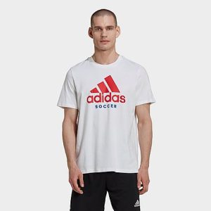 Adidas Men&apos;s Soccer Logo Short-Sleeve T-Shirt in White/White Size XL 100% Cotton/Jersey - 5867534