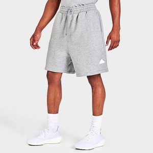 Adidas Men&apos;s Sportswear Fleece Shorts in Grey/Medium Grey Heather Size 2XL Cotton/Polyester/Fleece - 5831168