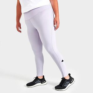 Adidas Women&apos;s Sportswear Cropped Tights (Plus Size) in Grey/Silver Dawn Size 3XL Nylon - 5834465
