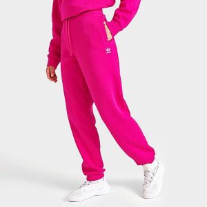 Adidas Women&apos;s Originals Linear Jogger Pants in Pink/Pink Size XL Cotton/Polyester/Fleece - 5817424