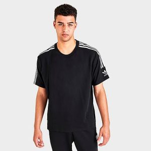 Adidas Men&apos;s Originals Adicolor Parley T-Shirt in Black/Black Size XL Cotton/Jersey - 5831557