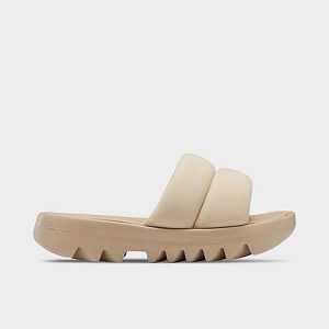 Reebok Women&apos;s Cardi B Slide Sandals in Beige/Mod Beige Size 8.0 - 3169818