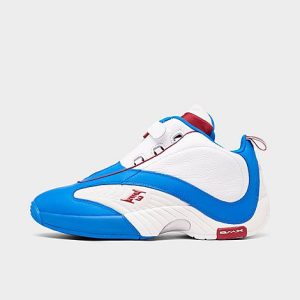 Reebok Men&apos;s Answer 4 Basketball Shoes in White/Dynamic Blue Size 12.0 Leather - 3224700