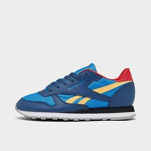 Reebok Big Kids&apos; x DC Comics Superman Classic Leather Casual Shoes in Blue/Upbeat Blue Size 7.0 - 3213310