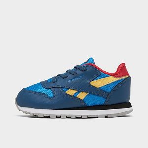 Reebok Kids&apos; Toddler Classic Leather Pride Casual Shoes in Blue/Upbeat Blue Size 10.0 - 3213317