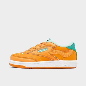 Reebok Kids&apos; Toddler Peppa Pig Club C Stretch Lace Casual Shoes in Orange/Maximum Orange Size 10.0 Leather/Lace - 3209724