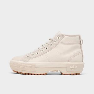 Adidas Women&apos;s Originals Nizza Trek Sneaker Boots in Off-White/Alumina Size 10.0 Canvas - 3169705