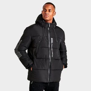 Hoodrich Men&apos;s Wraith Puffer Jacket in Black/Black Size 2XL 100% Polyester - 5838582