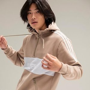 Adidas Originals Itasca 20 Half-Zip Hoodie in Beige/Trace Khaki Size 2XL Cotton/Polyester/Fleece - 5799086