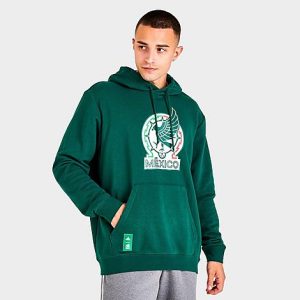 Adidas Men&apos;s Soccer Mexico Graphic Hoodie in Green/Collegiate Green Size XL Cotton/Polyester - 5831360