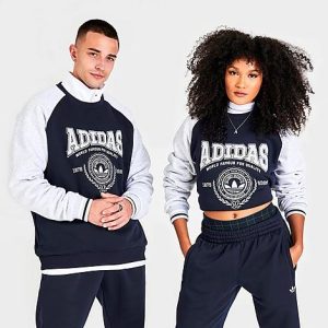 Adidas Originals Varsity Crewneck Sweatshirt in Blue/Legend Ink Size XL Cotton/Polyester/Fleece - 5828165