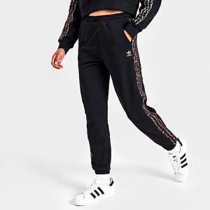 Adidas Women&apos;s Originals Animal Jogger Pants in Black/Black Size XL 100% Cotton - 5840135