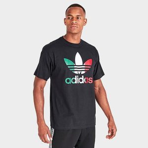 Adidas Men&apos;s Originals Stacked Trefoil Mexico T-Shirt in Black/Black Size XL 100% Cotton - 5834560
