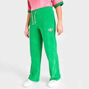 Adidas Women&apos;s Originals Adicolor Heritage Now Velour Pants in Green/Green Size XS Polyester/Velour/Plastic - 5842613