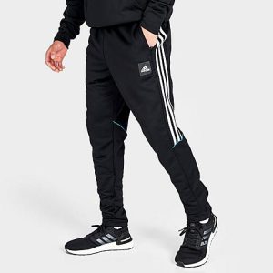 Adidas Men&apos;s Sportswear Football-Inspired Pants in Black/Black Size 2XL Polyester - 5818171