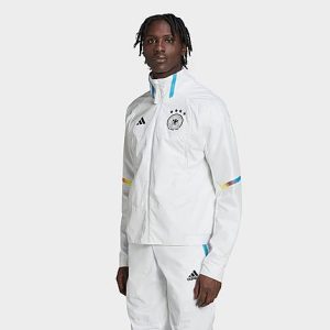 Adidas Men&apos;s Germany Soccer Game Day Anthem Jacket in White/White Size Medium Polyester/Plastic - 5888233