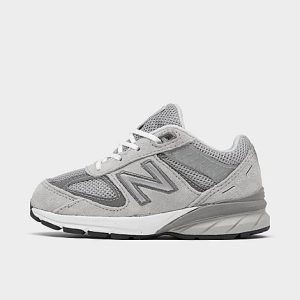 New Balance Boys&apos; Toddler Hook-and-Loop 990v5 Casual Shoes in Black/Grey Size 9.0 Suede - 2444677