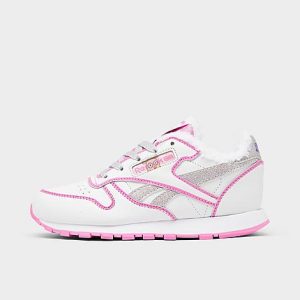 Reebok Girls&apos; Little Kids&apos; Peppa Pig Classic Leather Casual Shoes in Pink/White/White Size 1.0 Leather/Wool - 3225069