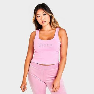 Juicy Couture Women&apos;s Small Bling Tank Top in Pink/Hot Hot Size XL Cotton/Jersey - 5831608
