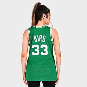 Mitchell And Ness Women&apos;s Boston Celtics NBA Larry Bird Hardwood Classics 1985-86 Swingman Jersey in Green/Green Size Medium Knit/Jersey - 5779851