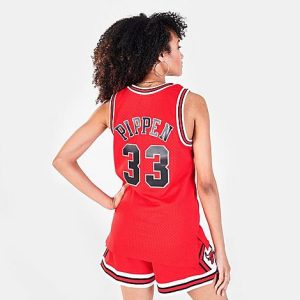 Mitchell And Ness Women&apos;s Chicago Bulls NBA Scottie Pippen Hardwood Classics 1997-98 Swingman Jersey in Red/Red Size XL Knit/Jersey - 5770121