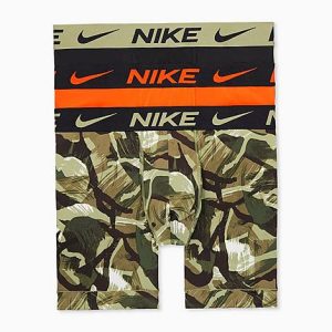 Nike Men&apos;s Stretch Boxer Briefs (3-Pack) in Camo/Orange/Brush Stroke Camo Size XL Cotton - 8206471