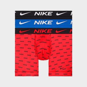Nike Men&apos;s Dri-FIT Essential Microfiber Boxer Briefs (3-Pack) in Red/Blue/Black/Multi-Color Size 2XL Polyester/Microfiber - 8204614