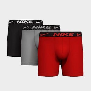 Nike Men&apos;s Stretch Boxer Briefs (3-Pack) in Red/Black/Grey/Mini Swoosh Red Size XL Cotton - 8206495