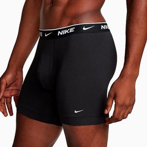 Nike Men&apos;s Stretch Boxer Briefs (3-Pack) in Black/Black Size XL Cotton - 8206491
