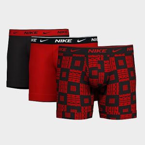 Nike Men&apos;s Stretch Boxer Briefs (3-Pack) in Red/Black/Logo Checker Size XL Cotton - 8206515